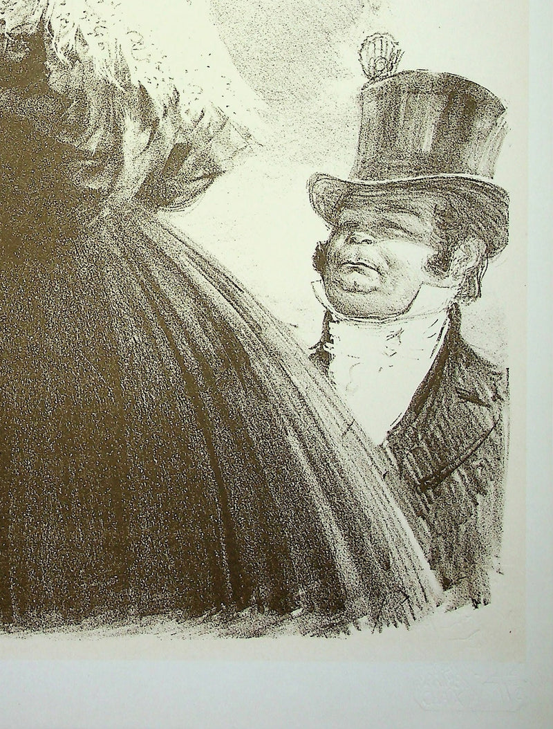 Charles LÉANDRE : Femme en robe noire, Lithographie originale signée