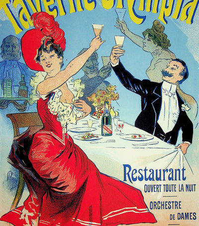 Jules CHERET : La Taverne Olympia, Lithographie originale signée