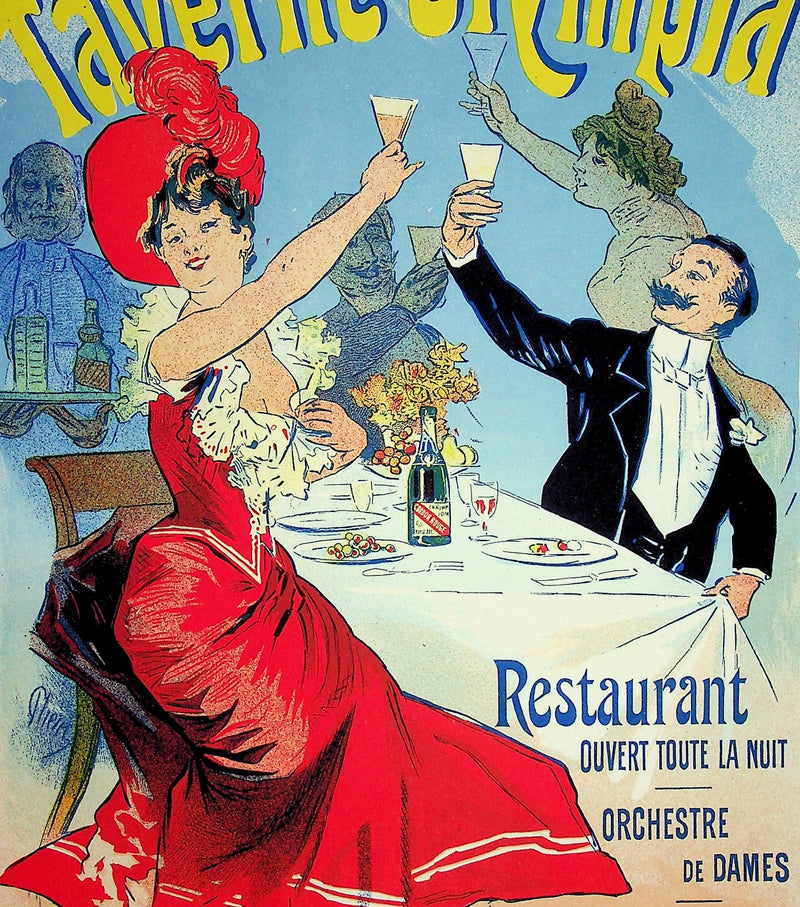 Jules CHERET : La Taverne Olympia, Lithographie originale signée