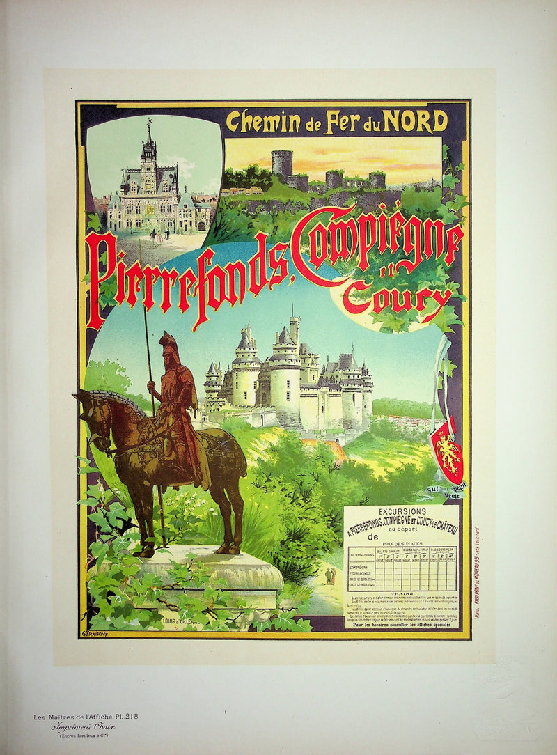 Gustave FRAIPONT : Le chevalier devant le Château, Lithographie originale signée