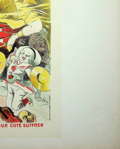 Jules CHERET : La femme en jaune, Lithographie originale signée