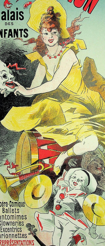 Jules CHERET : La femme en jaune, Lithographie originale signée