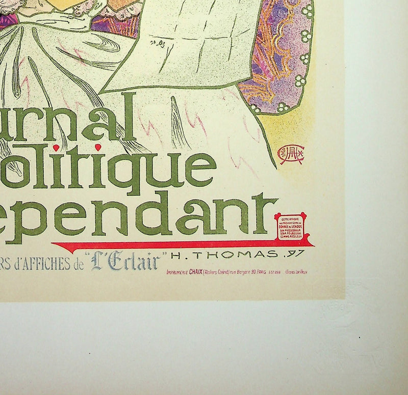 Henry A. THOMAS : Femme au chapeau fleuri, Lithographie originale signée