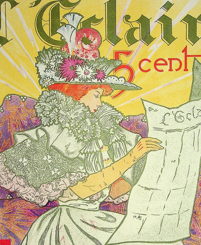 Henry A. THOMAS : Femme au chapeau fleuri, Lithographie originale signée