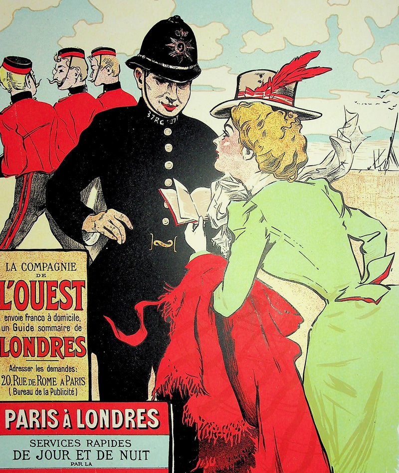 Jules GRUN : Compagnie de chemins de fer de Londres, Lithographie originale signée