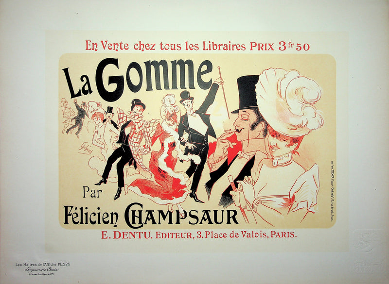 Jules CHERET : La Gomme, Lithographie originale signée