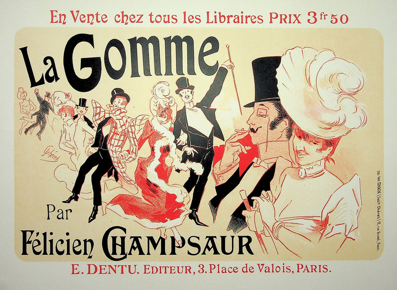 Jules CHERET : La Gomme, Lithographie originale signée