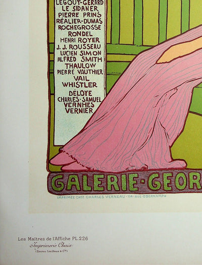 Maurice RÉALIER-DUMAS : La femme à la robe rose, Lithographie originale signée