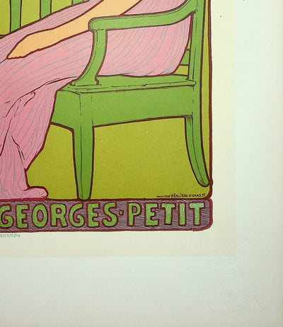 Maurice RÉALIER-DUMAS : La femme à la robe rose, Lithographie originale signée