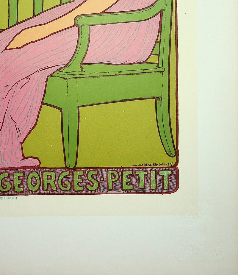 Maurice RÉALIER-DUMAS : La femme à la robe rose, Lithographie originale signée