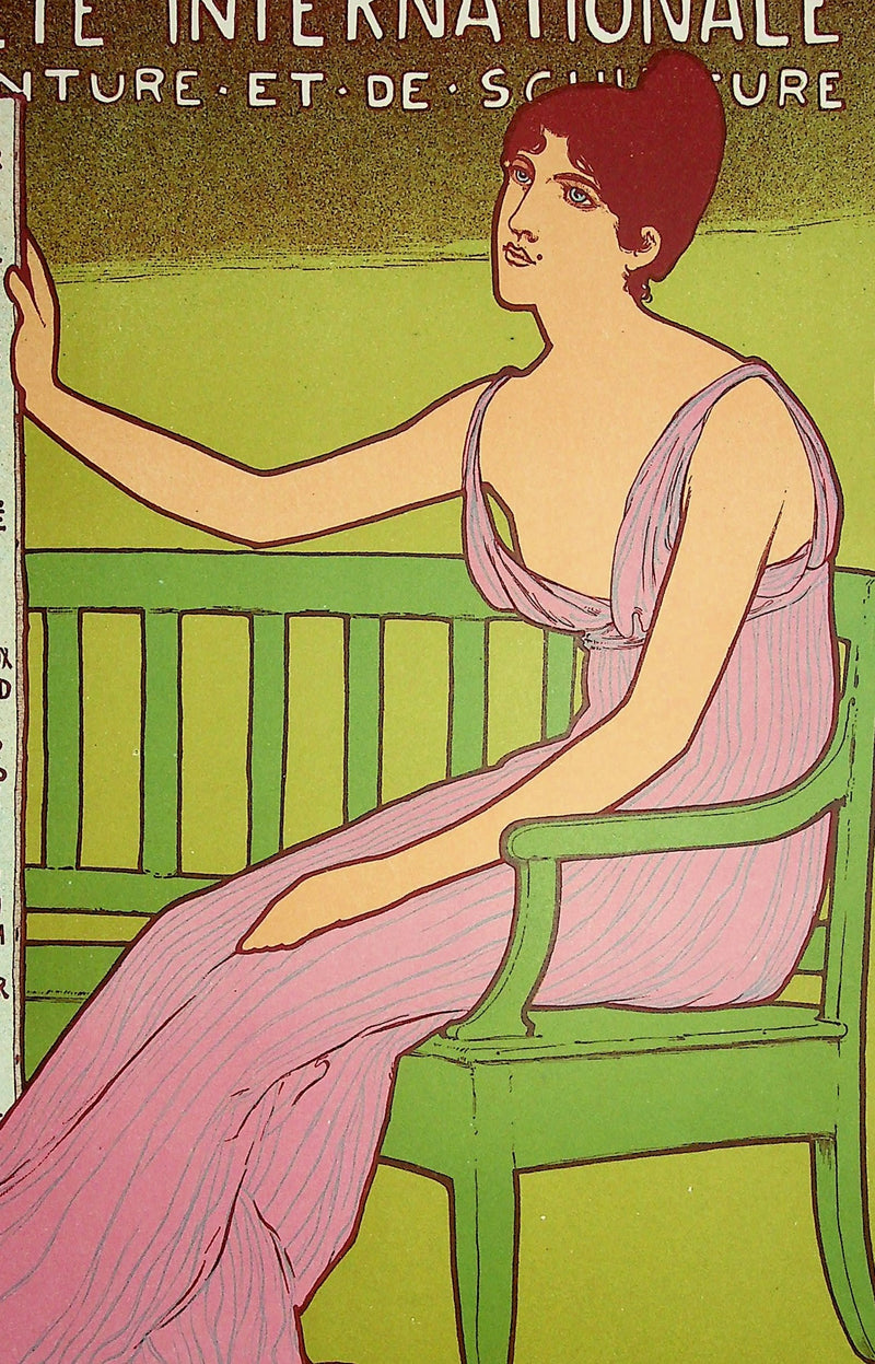 Maurice RÉALIER-DUMAS : La femme à la robe rose, Lithographie originale signée