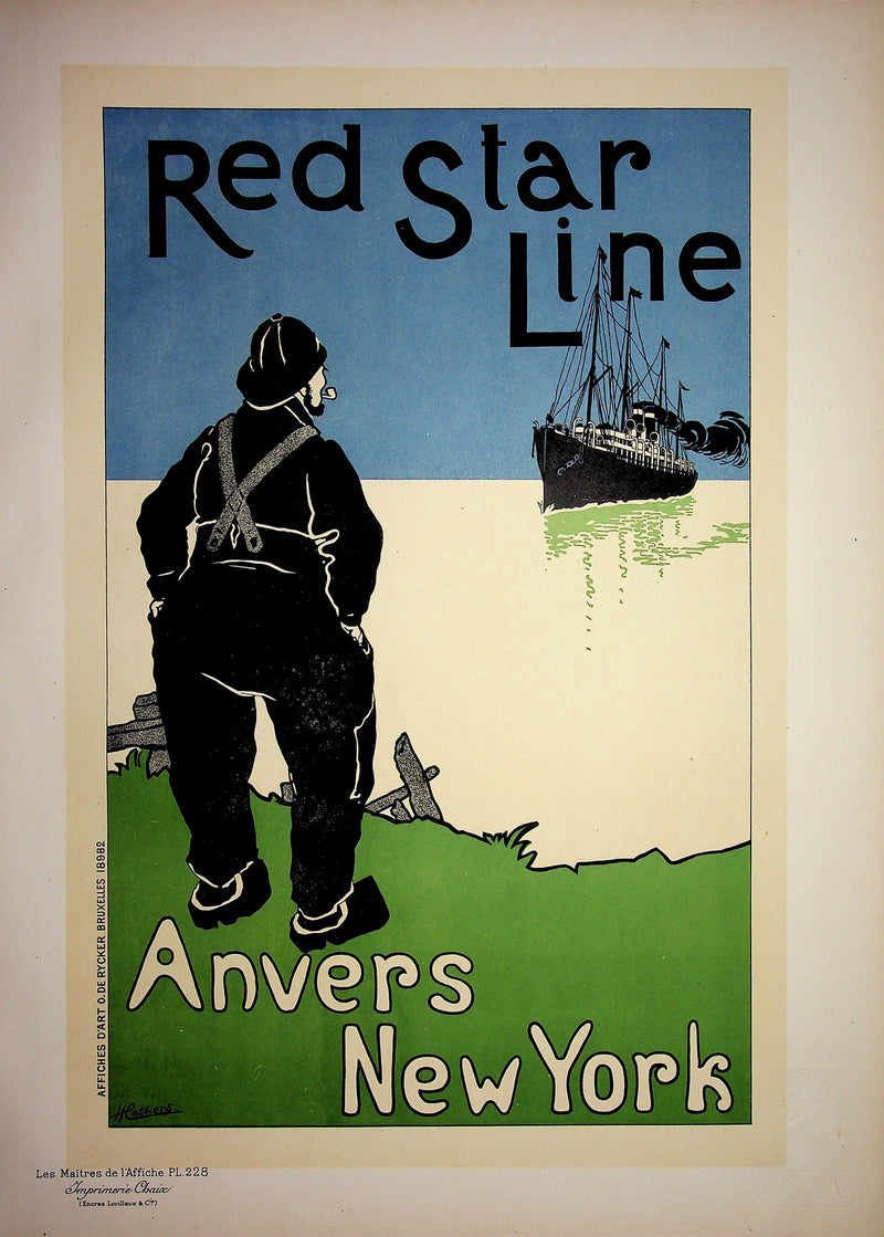 Henri CASSIERS : Traversée transatlantique, Lithographie originale signée