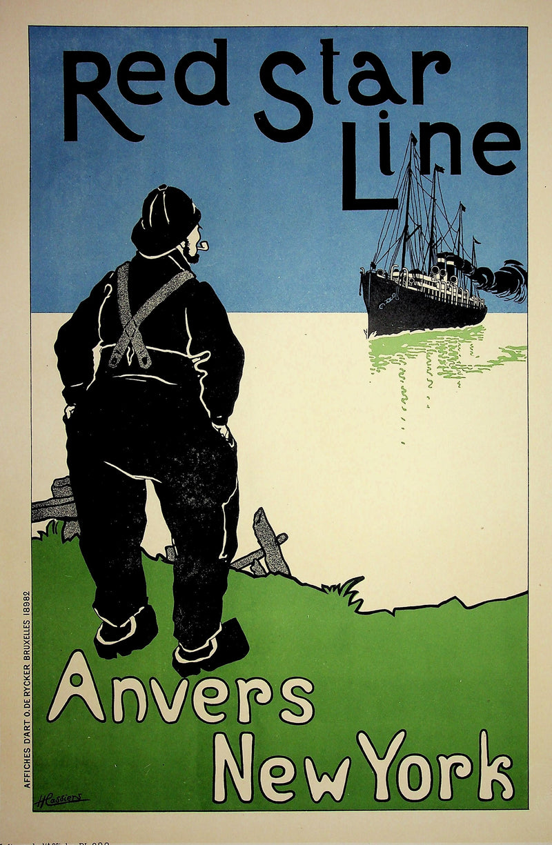 Henri CASSIERS : Traversée transatlantique, Lithographie originale signée