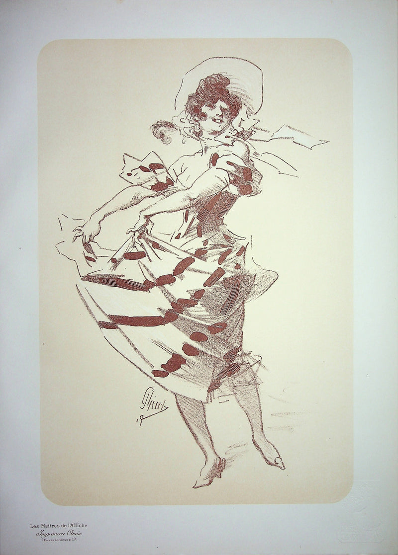 Jules CHERET : La danseuse, Lithographie originale signée