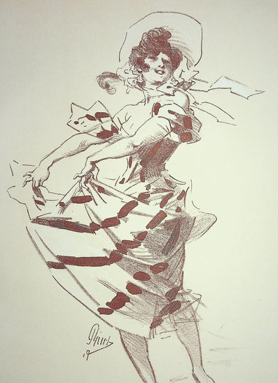 Jules CHERET : La danseuse, Lithographie originale signée