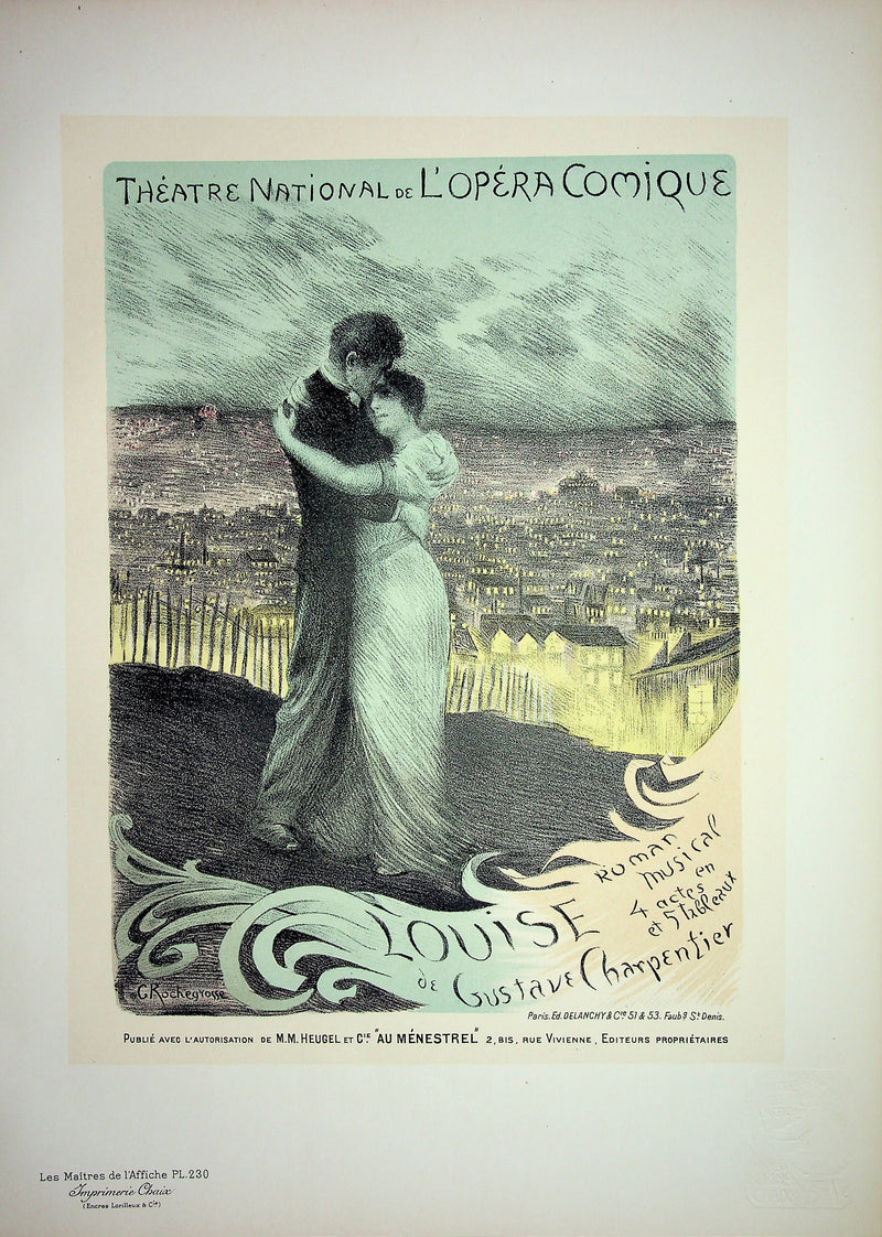 Georges Antoine ROCHEGROSSE : Le couple amoureux, Lithographie originale signée