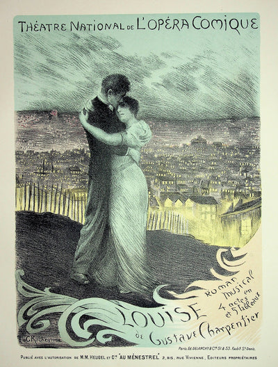 Georges Antoine ROCHEGROSSE : Le couple amoureux, Lithographie originale signée