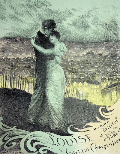 Georges Antoine ROCHEGROSSE : Le couple amoureux, Lithographie originale signée
