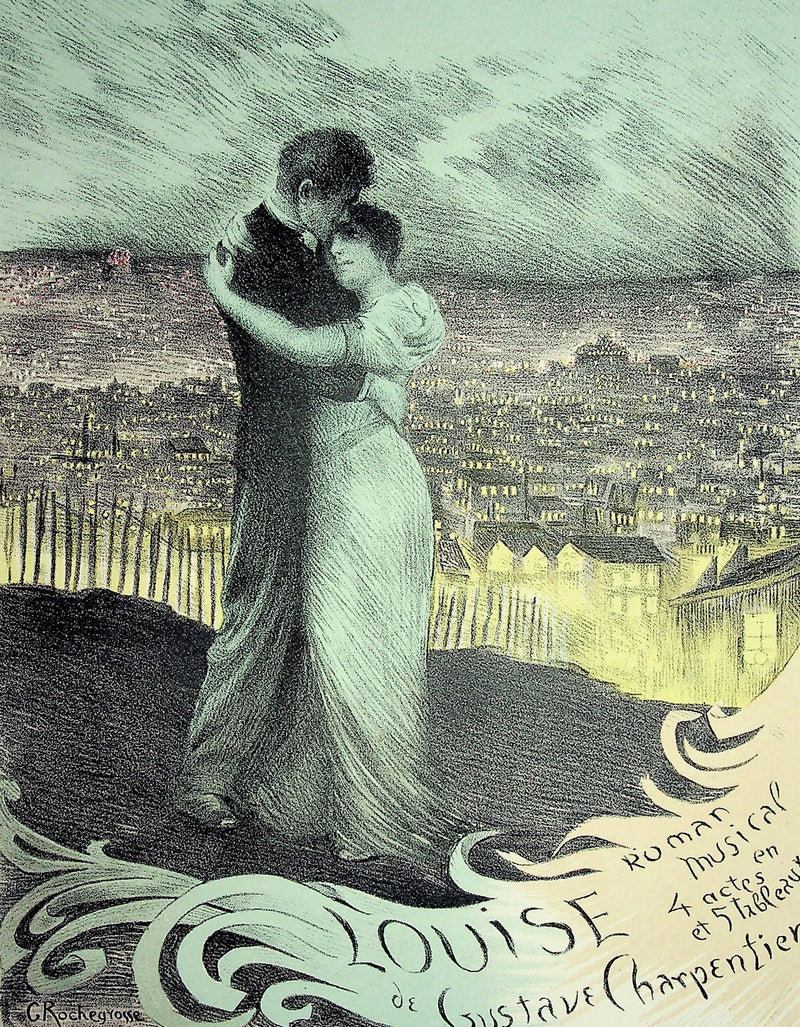 Georges Antoine ROCHEGROSSE : Le couple amoureux, Lithographie originale signée