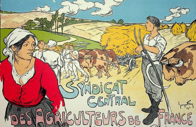 Georges FAY : La force paysanne, Lithographie originale signée