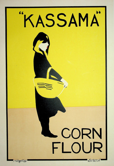J. & W. BEGGARSTAFF : Jeune femme au panier jaune, Lithographie originale signée
