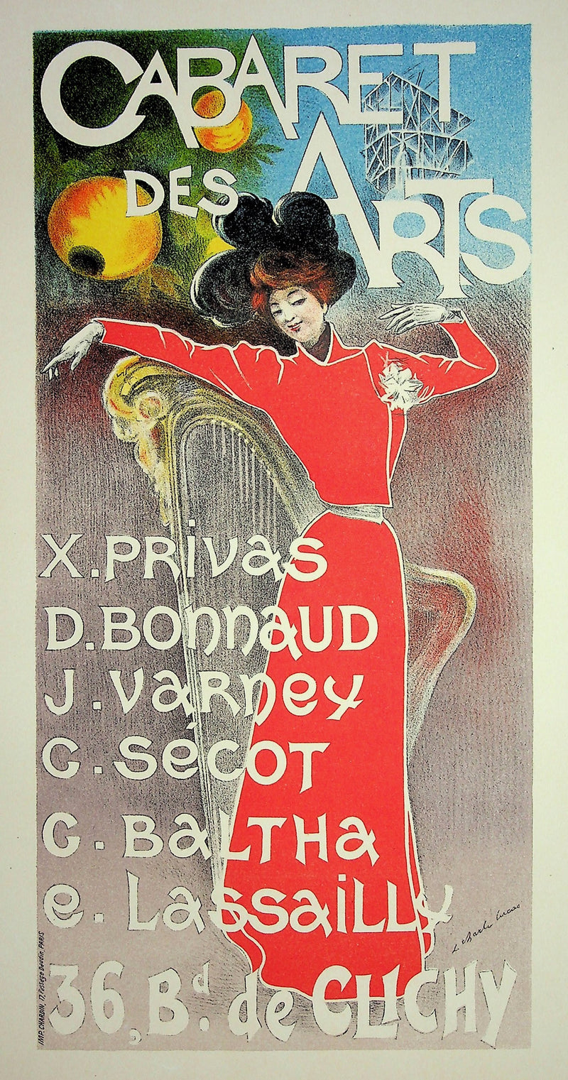 Charles LUCAS : Cabaret des arts, Lithographie originale signée