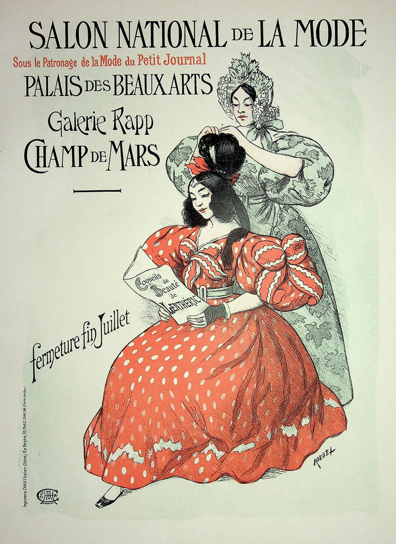 Auguste ROEDEL : La  coiffure de l’élégance, Lithographie originale signée
