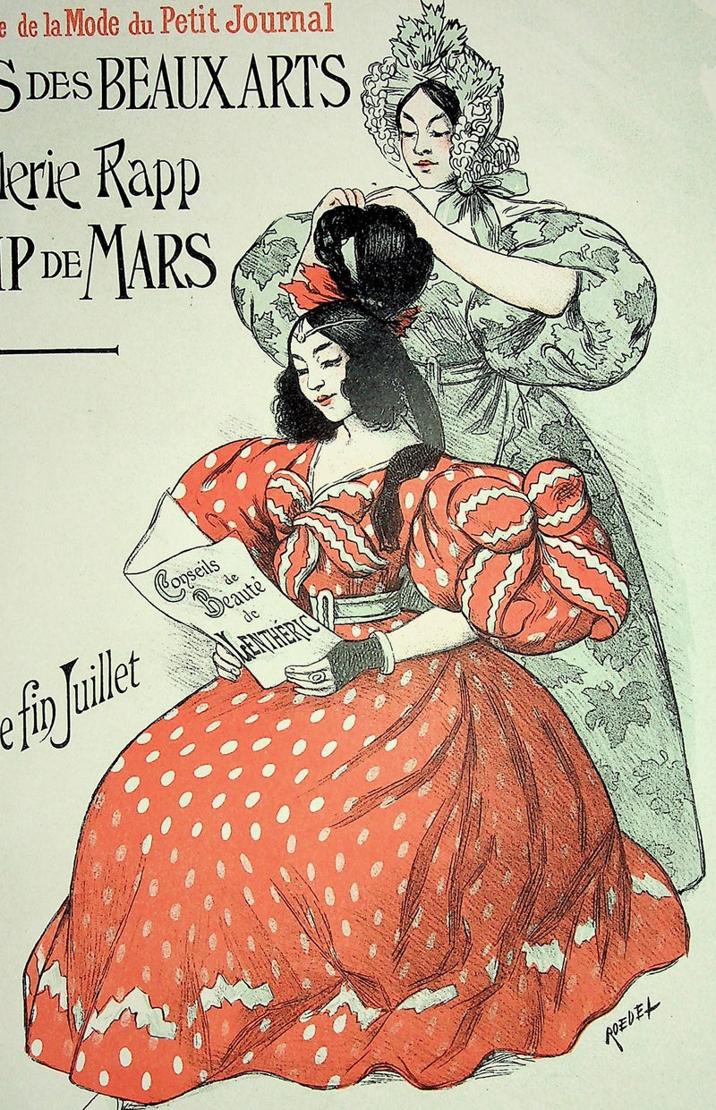 Auguste ROEDEL : La  coiffure de l’élégance, Lithographie originale signée