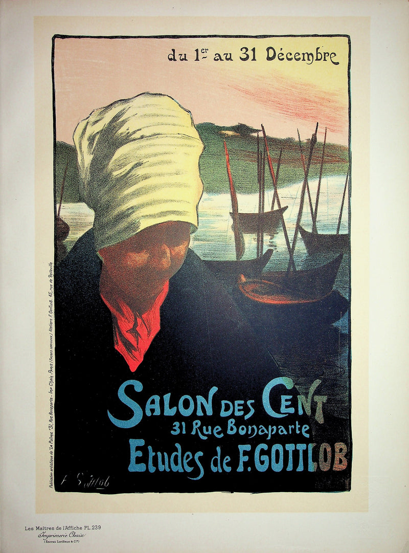 Fernand Louis GOTTLOB : Salon des Cent, Lithographie originale signée