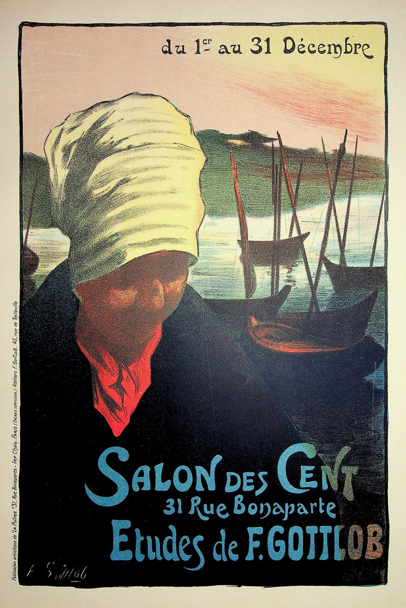 Fernand Louis GOTTLOB : Salon des Cent, Lithographie originale signée