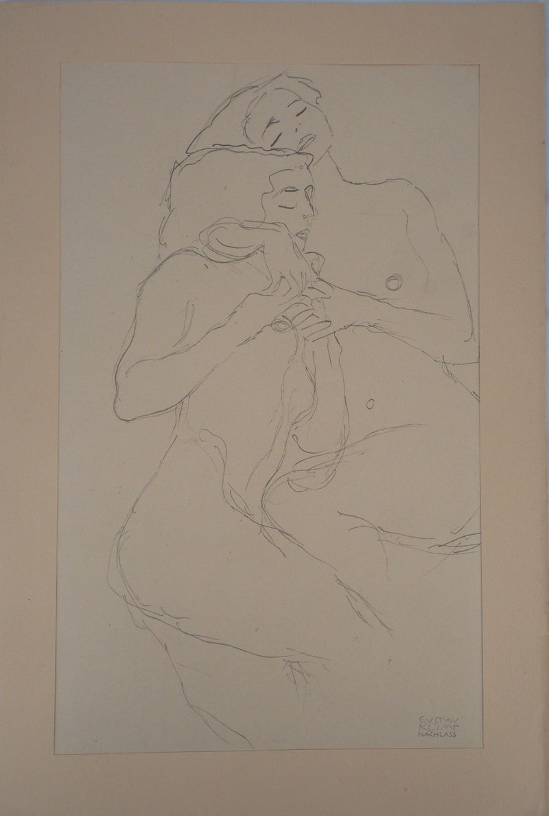 Gustav KLIMT : Deux nus, Lithographie originale (photo de détail 5) - Crédit photo : Galerie Art.Paris