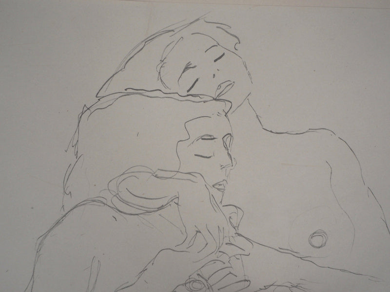 Gustav KLIMT : Deux nus, Lithographie originale (photo de détail 4) - Crédit photo : Galerie Art.Paris