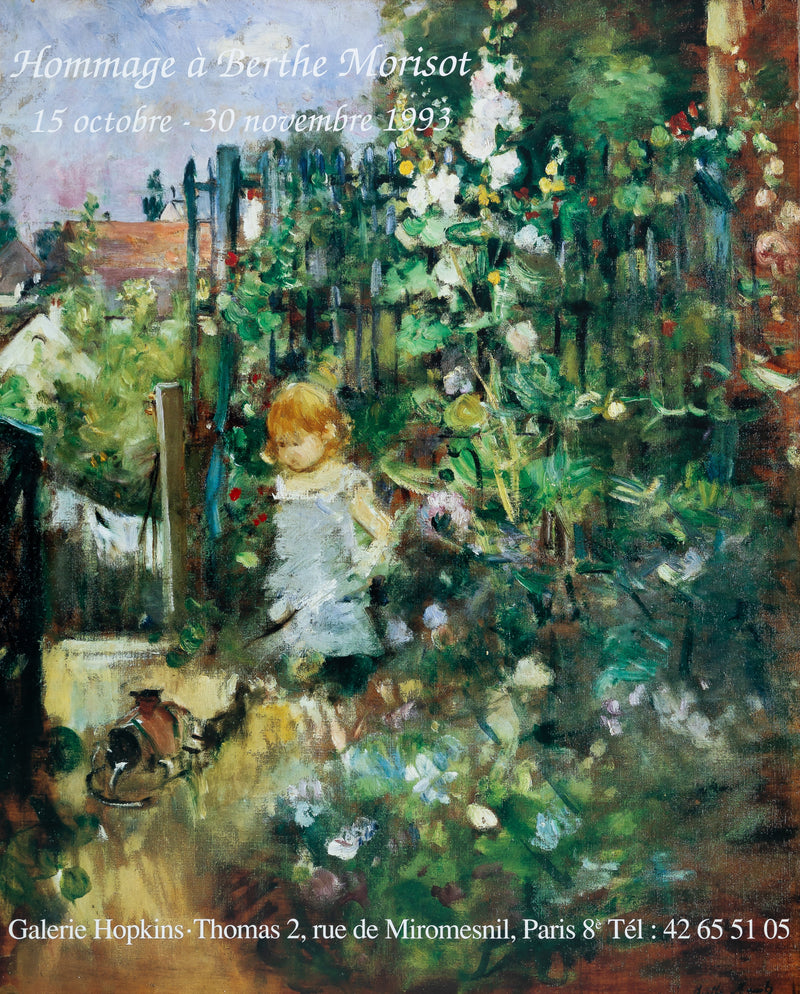 Berthe MORISOT : Enfant dans le jardin de roses, Affiche originale d&