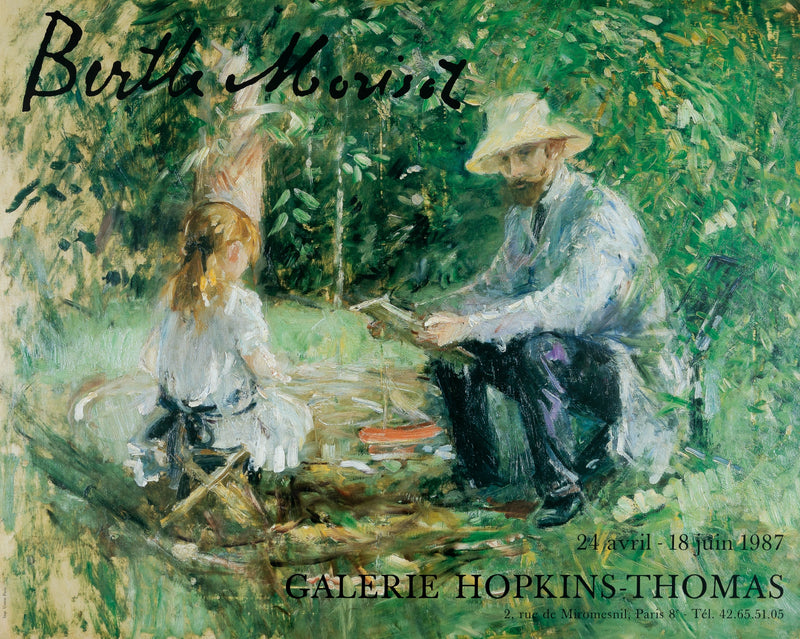 Berthe MORISOT : Eugène Manet et sa fille au jardin, Affiche originale d&
