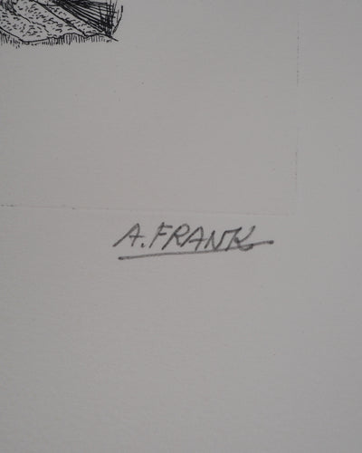 A.FRANK : Congrès ou le mont fantasque, Gravure originale signée