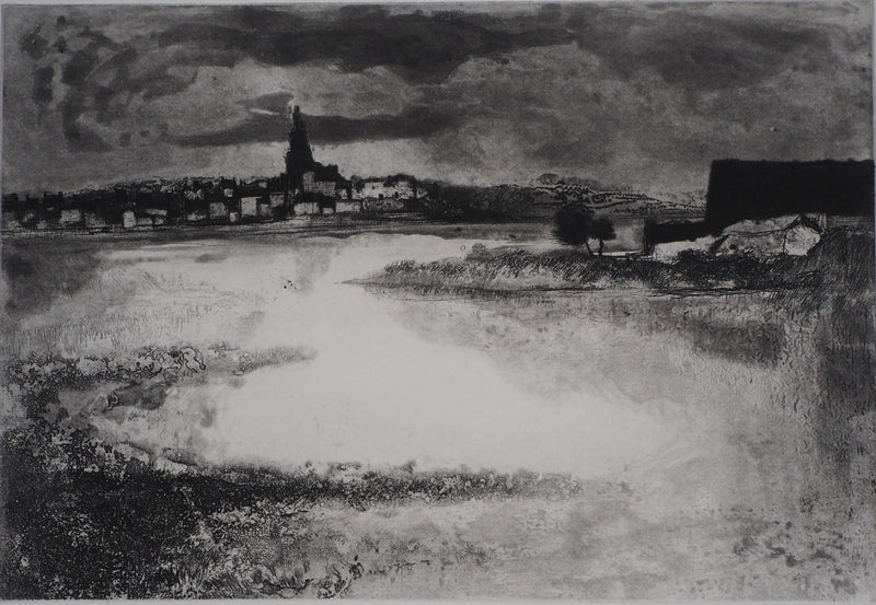 Luc GERBIER : Les marais du Roy, Gravure originale signée