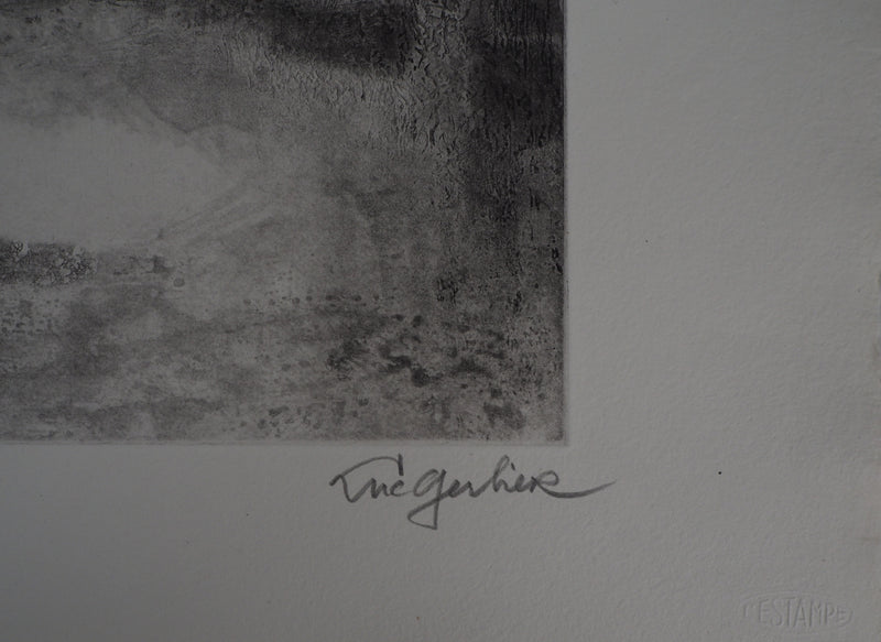 Luc GERBIER : Les marais du Roy, Gravure originale signée