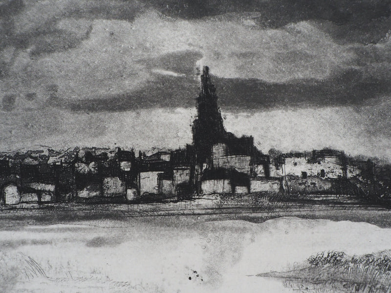 Luc GERBIER : Les marais du Roy, Gravure originale signée