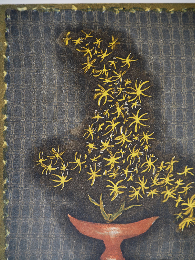 Jacques Joachim Jean RIGAL : Ikebana (Japon, composition florale), Gravure originale signée