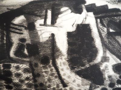 Jacques RAMONDOT : Paysage, Combe du Lubéron, Gravure originale signée