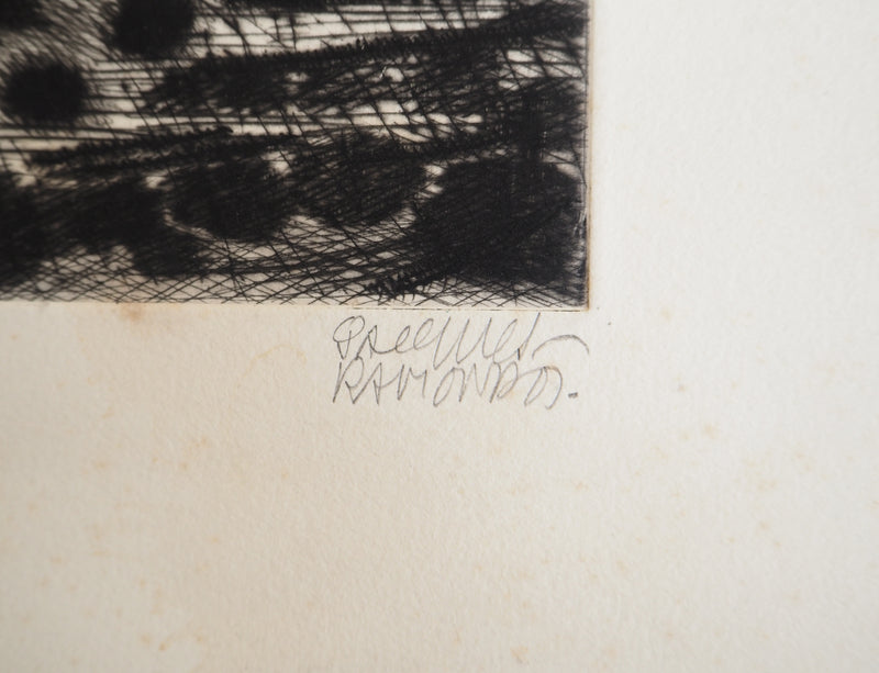 Jacques RAMONDOT : Paysage, Combe du Lubéron, Gravure originale signée