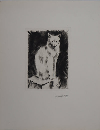 Jacques NAM : Chat persan, Gravure originale signée