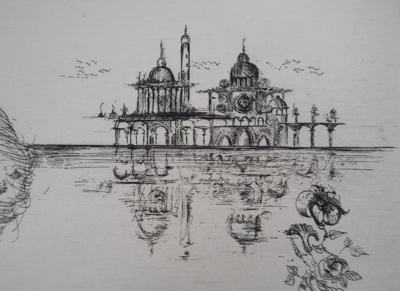 Régis DHO : La déesse Flore à Venise, Gravure originale signée