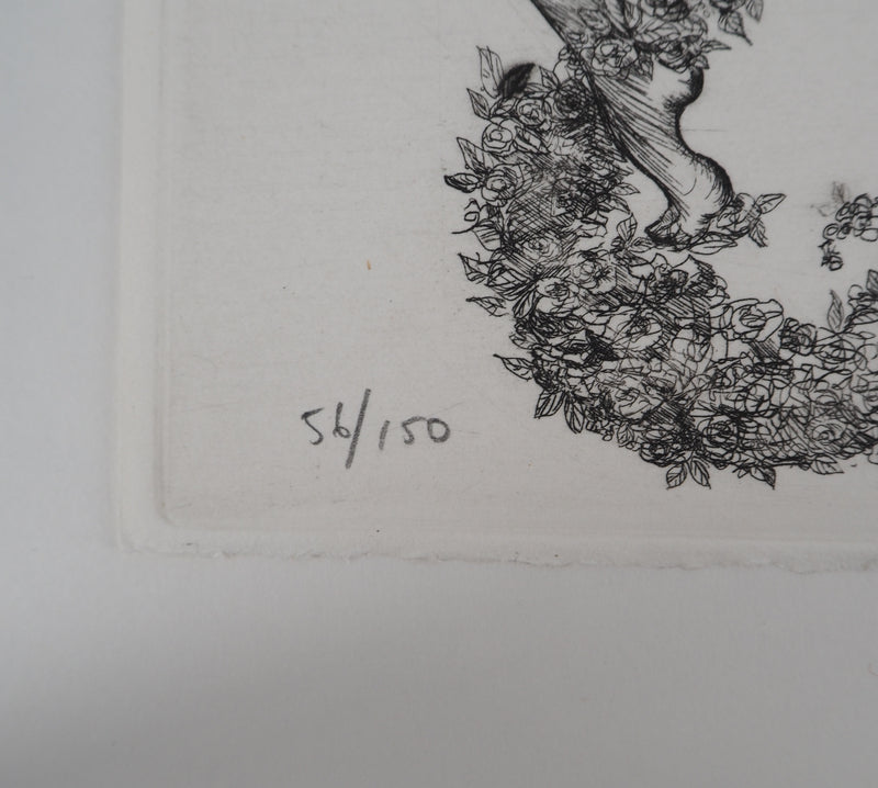 Régis DHO : La déesse Flore à Venise, Gravure originale signée