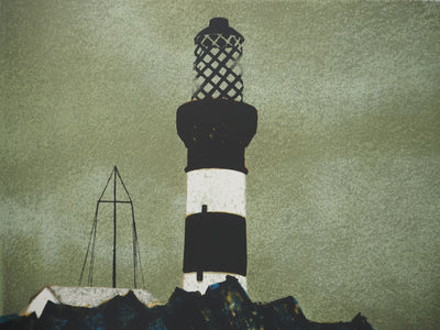 Yves GANNE : Le phare, Lithographie originale signée