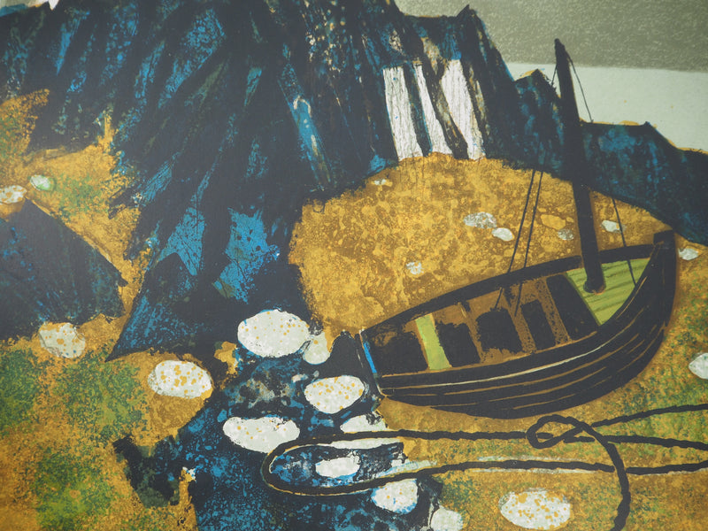 Yves GANNE : Le phare, Lithographie originale signée