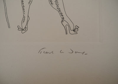 Jean PICART LE DOUX : Jeune femme au chien, Gravure originale signée