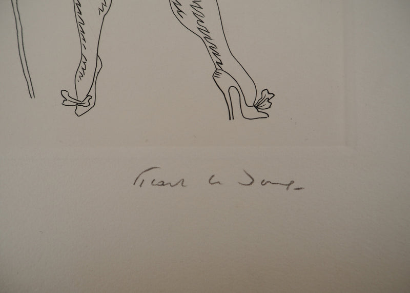 Jean PICART LE DOUX : Jeune femme au chien, Gravure originale signée