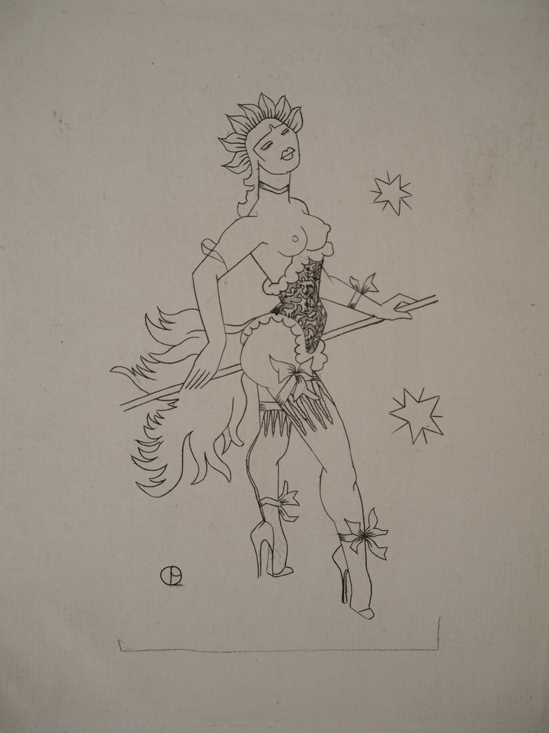 AF Jean PICART LE DOUX, Woman with bare breasts, original signed lithograph
