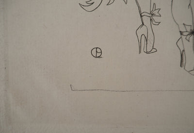 AF Jean PICART LE DOUX, Woman with bare breasts, original signed lithograph
